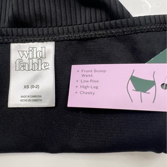 NWT Wild Fable Black Low Rise Cheeky Bikini Bottoms - Picture 8 of 9